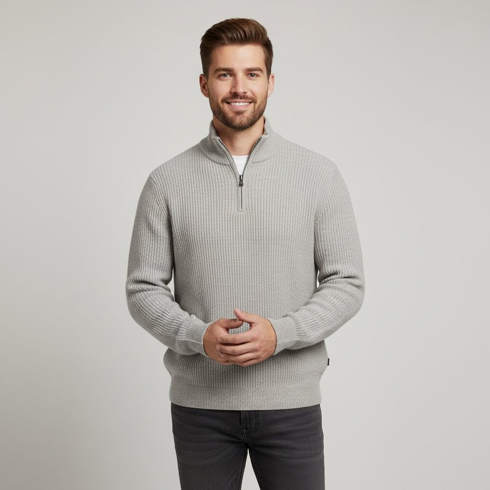 Rails Men’s Stark quarter zip Tan Med- Pilling